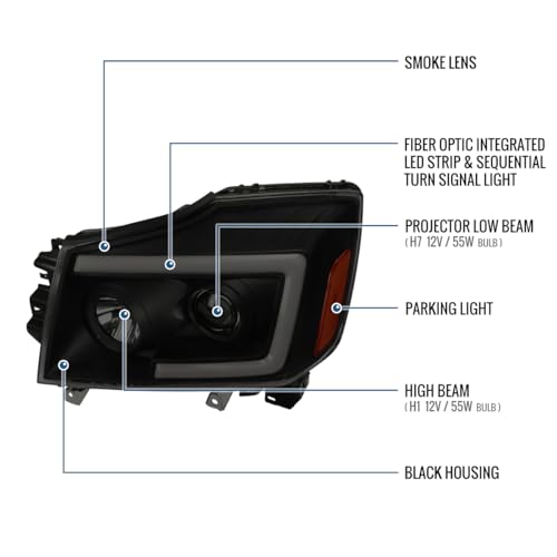 Black Projector Headlights Pair R112143