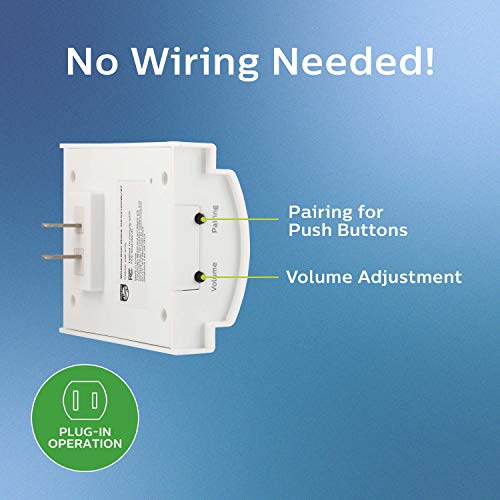 Wireless Doorbell Kit with 2 Push Buttons, White X695
