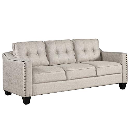 Gray 3-Piece Sofa Set with Tufted Cushions T48318
