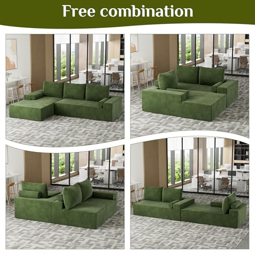 Beige White L-Shape Modular Sectional Sofa T596