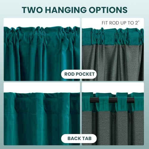 Black Velvet Curtains 2 Panels 52" W x 84" L P41890