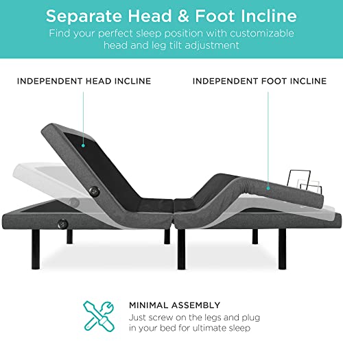 Ergonomic Twin XL Size Adjustable Bed with Wireless Remote Control F996