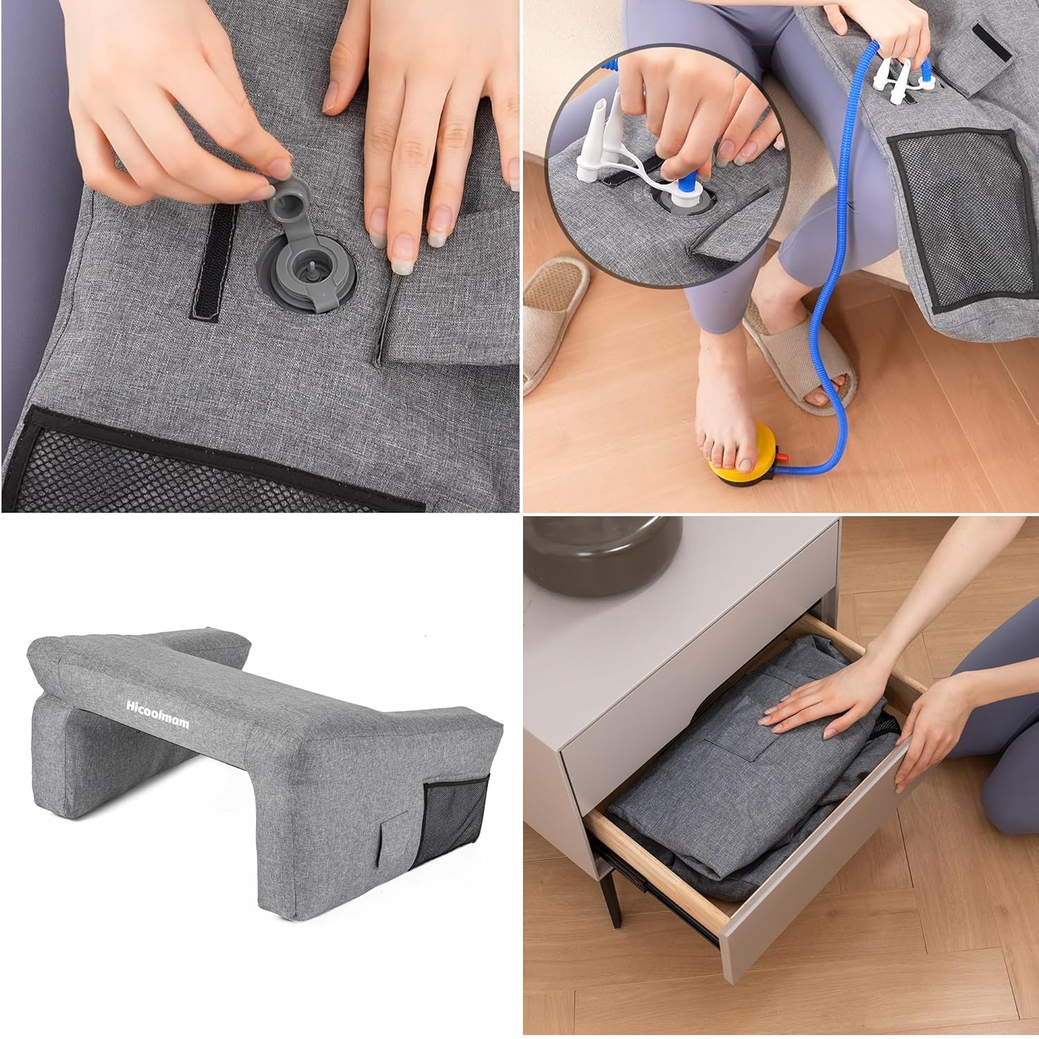 Inflatable Bed Rest Pillow with Lap Desk R17970