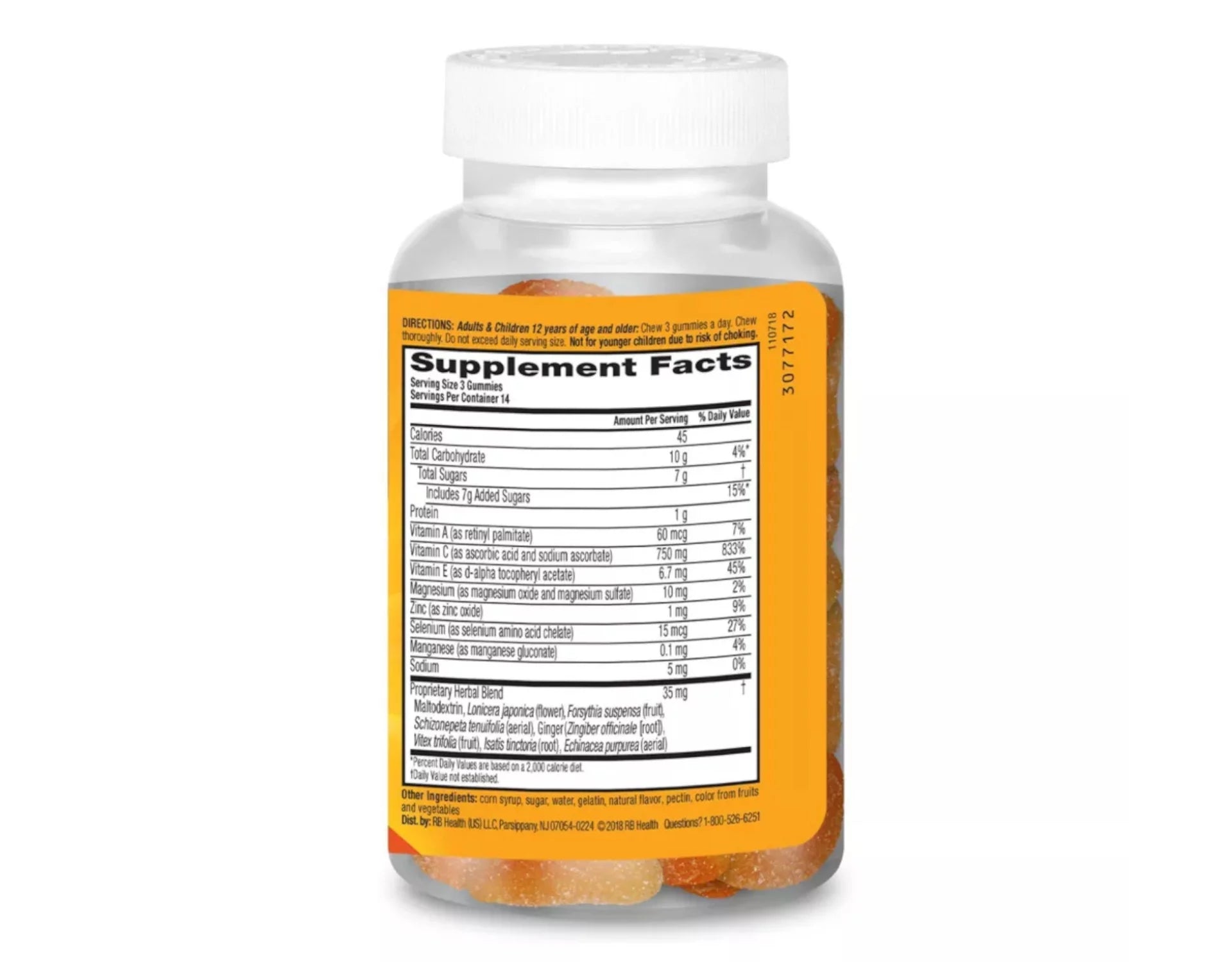 Orange Flavored Gummies, 1000mg Vitamin C, 42 ea (Pack of 4) C430150