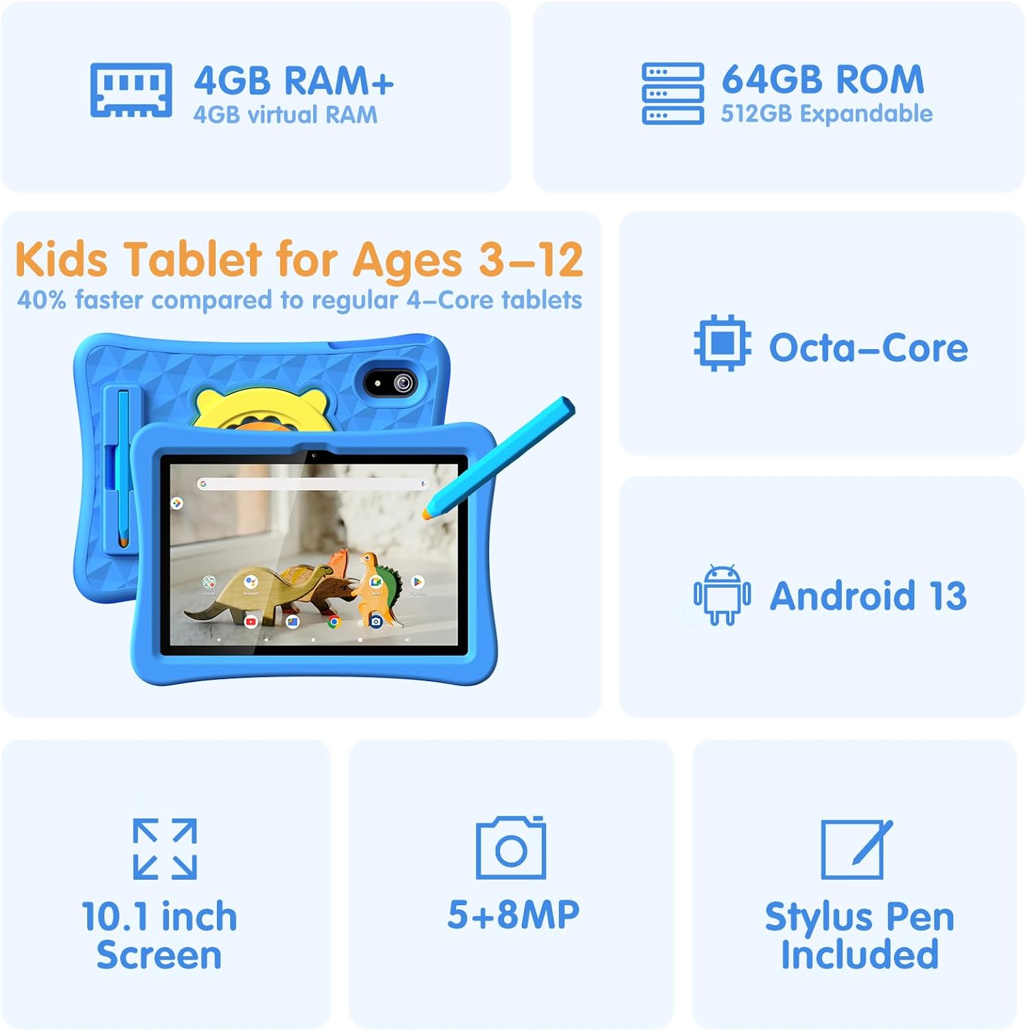 10 inch Tablet with Stylus Pen and Case I955290