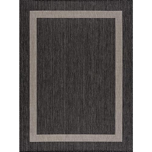 9x12 Beige/White Washable Outdoor Rug N72013