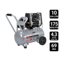 10 Gallon 175 PSI Oil-Free Horizontal Air Compressor X38729