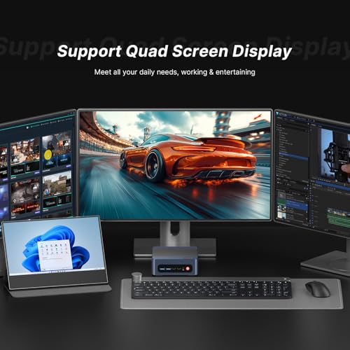 Mini PC, Ryzen 7 5825U, 32GB RAM 1TB SSD, Triple 4K Displays Desktop Computer H979402