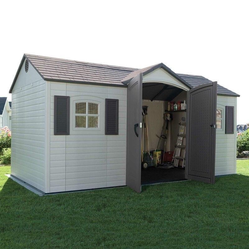 15 ft. W x 8 ft. D Plastic Storage Shed Y278