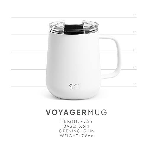 12oz Insulated Stainless Steel Travel Coffee Mug with Lid and Handle V1432