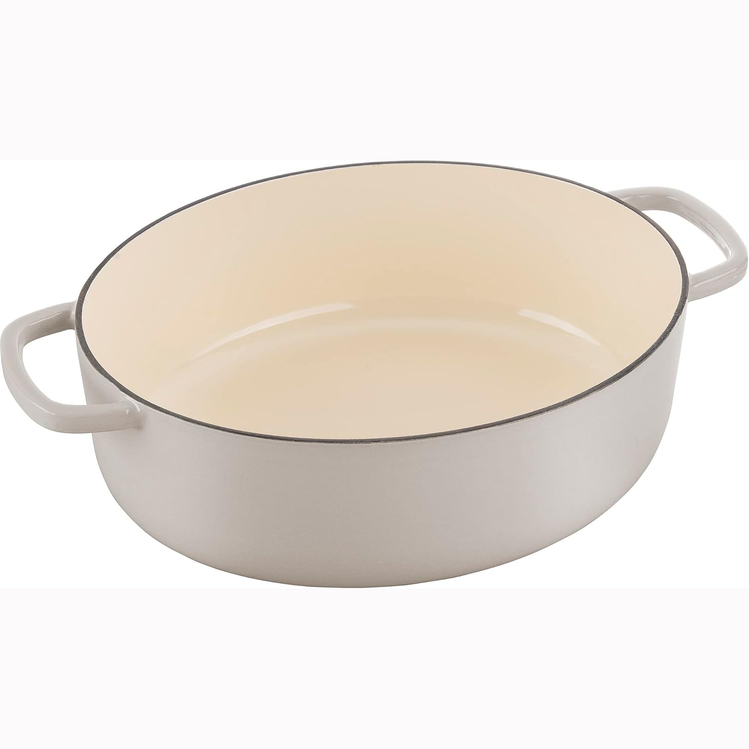 Cast Iron 5-qt Oval Dutch Oven Crema White H38836