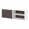 Storm Gray White Low Storage Cabinet with Doors and Shelves T441544