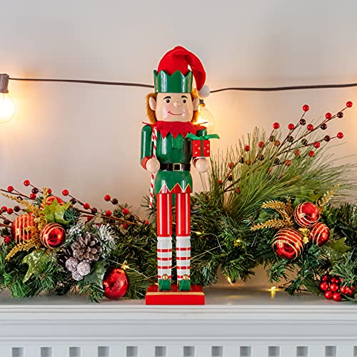 Red and Green Wooden Nutcracker 15" C971827