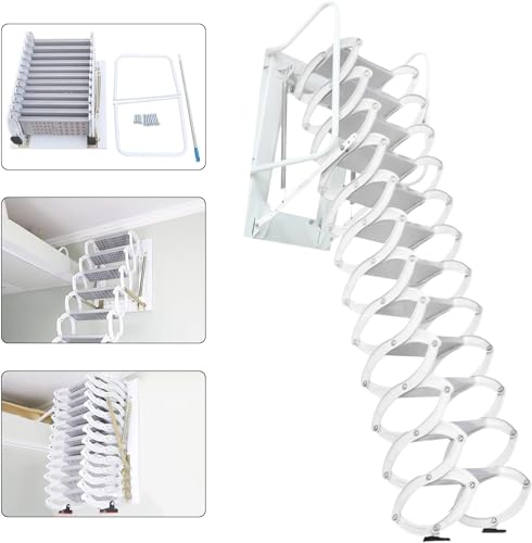 12 Steps Al-Mg Alloy Telescopic Attic Ladder Y81003