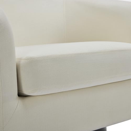Flax Khaki Fabric Swivel Barrel Accent Chair R207