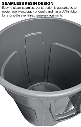 32-Gallon Black Heavy-Duty Round Trash Can J2633