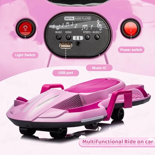 24V Electric Ride On Toy Drift Cart with Side Handlebars C30159