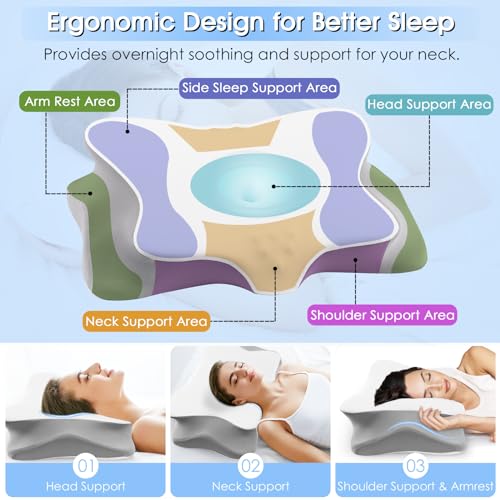 Memory Foam Cervical Neck Pillow O7663