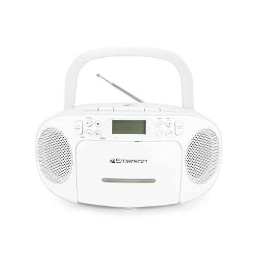 Black Portable CD Cassette Boombox with AM FM Radio J2736