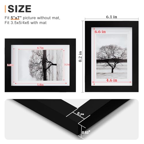 White 8x10 Picture Frames Set of 6 Solid Wood Plexiglass R4837