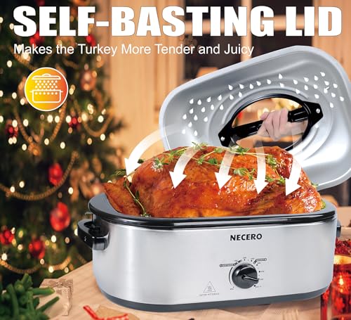 22Qt Electric Roaster Oven with Glass Lid and Removable Pan P789858