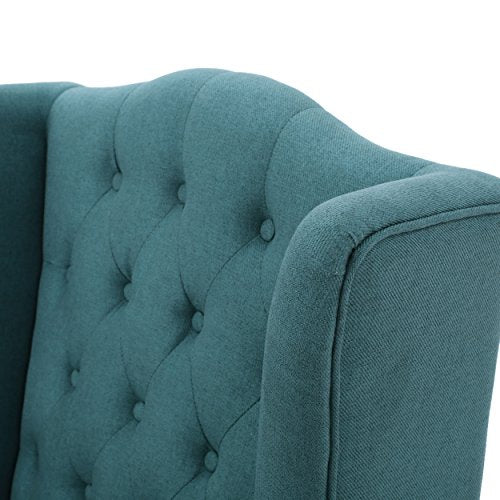 Teal Button-Tufted Fabric Accent Chair G681