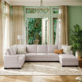 Beige U-Shape Sectional Sofa B6711