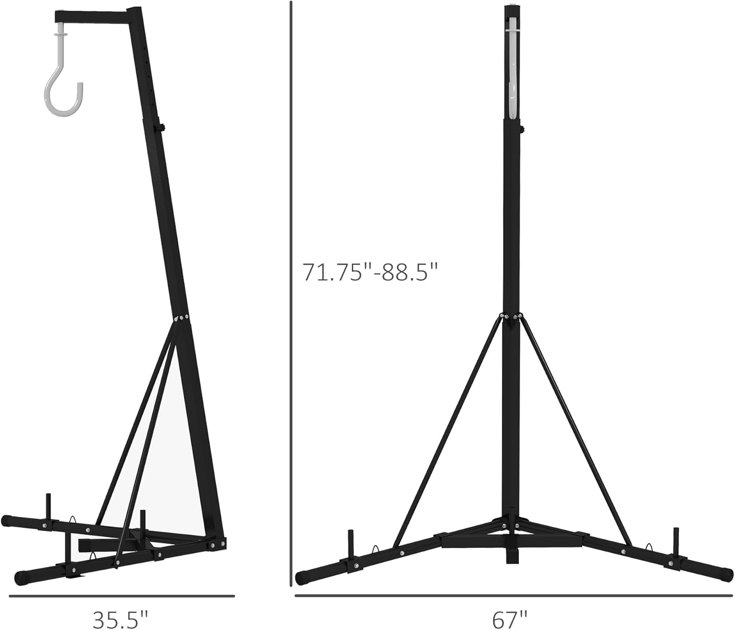 Height Adjustable Heavy Bag Stand with Weighted Base R387193