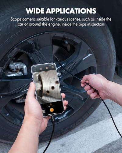 16.5ft Semi-Rigid Dual Lens USB Endoscope Camera with 8 Adjustable LED Lights N732
