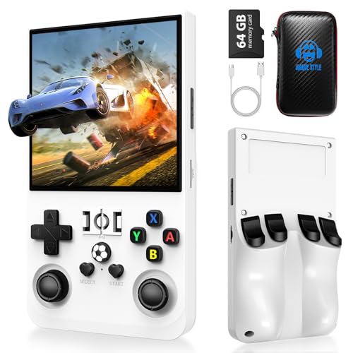 Retro Handheld Gaming Console with 64GB TF Card Transparent Gray Q19438