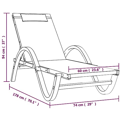 White Textilene and Solid Wood Poplar Sun Lounger K159