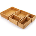 Set of 5 Bamboo Drawer Organizer Boxes X2502
