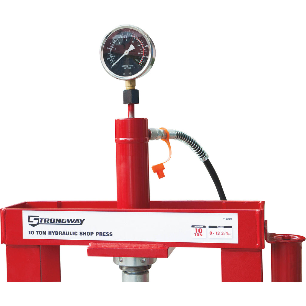 10-Ton Hydraulic Shop Press with Gauge T3030