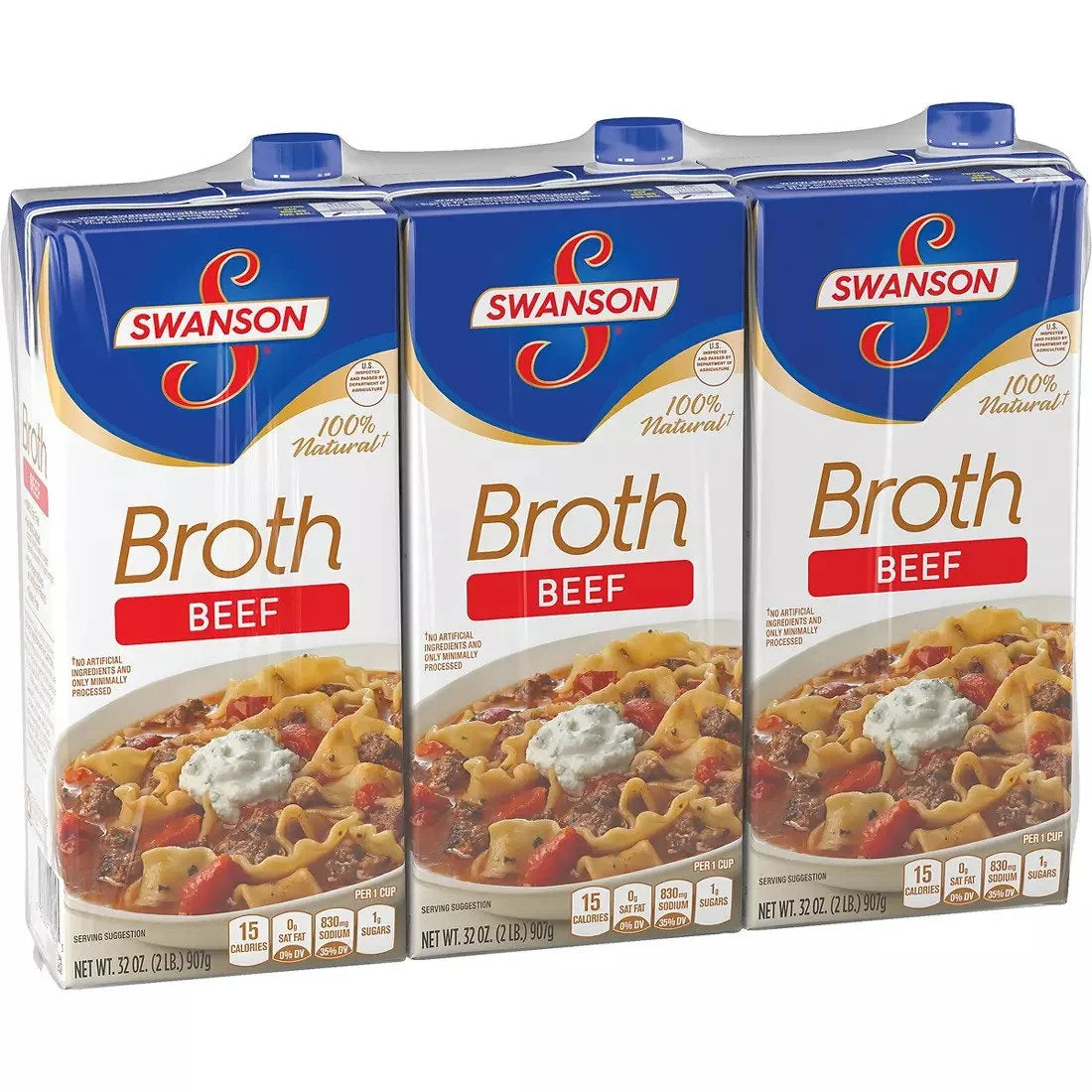 3 pk. 32 oz. Beef Broth U1652