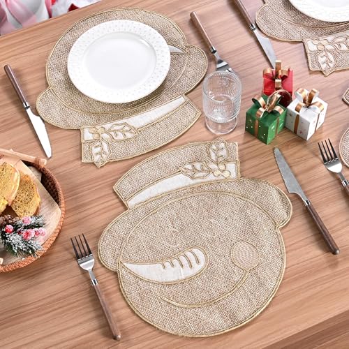 Set of 4 Burlap Christmas Placemats O917672