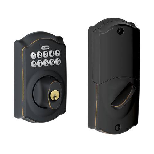 Satin Nickel Keypad Electronic Deadbolt Y41217