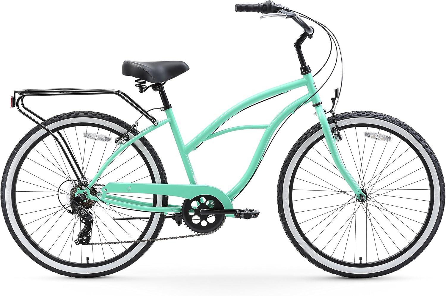 7-Speed 26 Inch Beach Cruiser Bikes with Rear Racks U507385