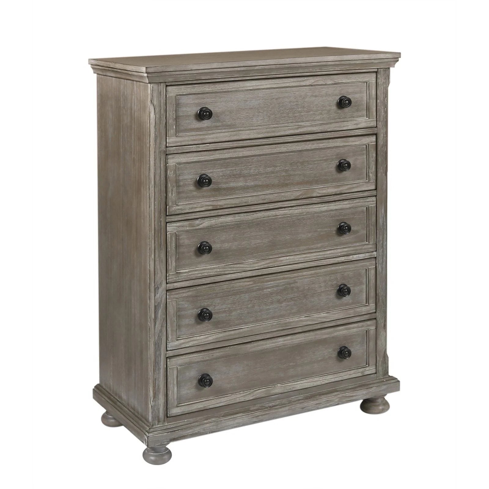 4PC Wood Twin Bedroom Set with Chest in Pewter P45575