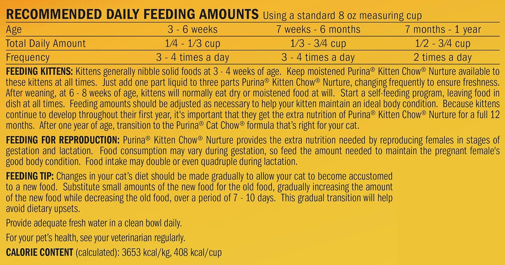 3.15 lb. Dry Kitten Food (6 Bags) D847