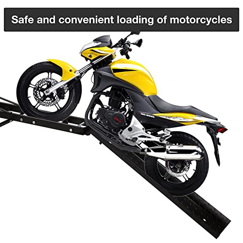 Motorcycle Carrier Hitch Mount 500 Lbs Dirt Bike Carrier Hauler Hitch Rack with Fixed Bracket and Lock Wheel Settings Removable Loading Ramp Anti-Tilt Locking Device V757815