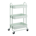 White 3-Tier Rolling Utility Cart with Lockable Wheels G67193