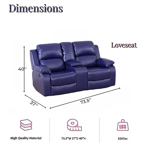 Leather Red Reclining Loveseat Double Recliner Sofa Couch U70538