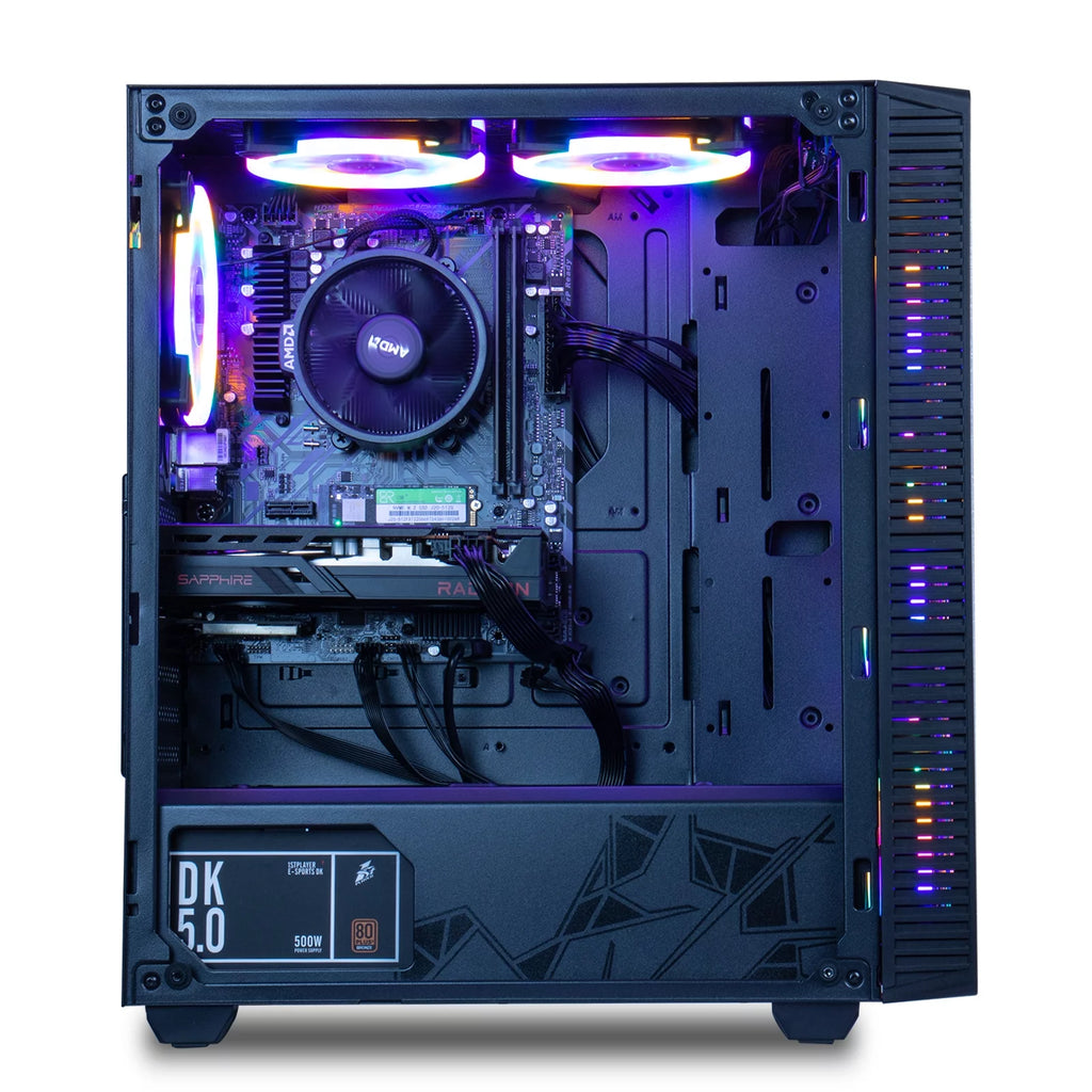 AMD Ryzen 5 4500 3.6GHz RX6600 16GB DDR4 500GB NVME SSD 6RGB Fans Gaming PC Desktop Computer A20122