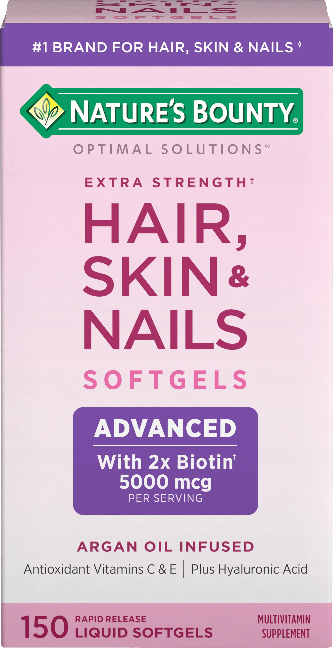 Advanced Hair, Skin and Nail Biotin & Vitamins A, C, & E Softgels, 150 Count L961513