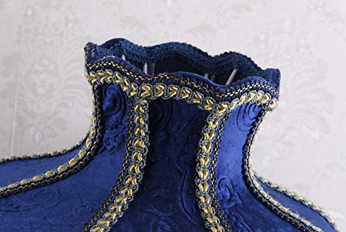 Blue Fabric Lampshade Resin Lamp, 13 in W, 21.6 in H W36896
