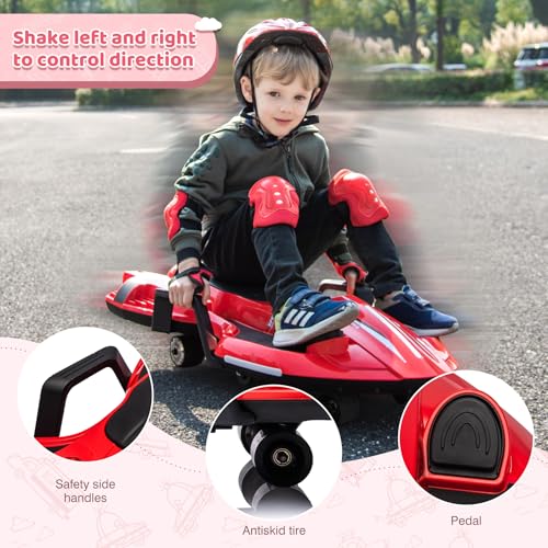 24V Electric Ride On Toy Drift Cart with Side Handlebars C30159
