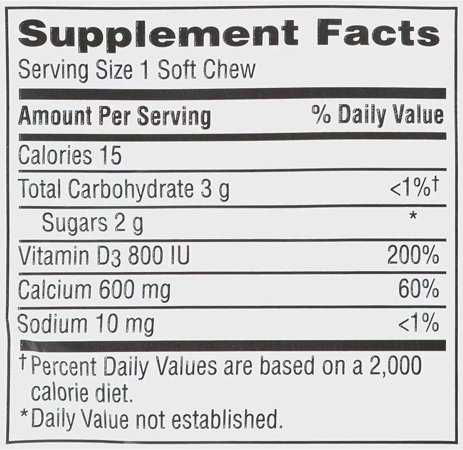 5 Pack Calcium Vitamin D Soft Chews Vanilla Creme 60 Each S618