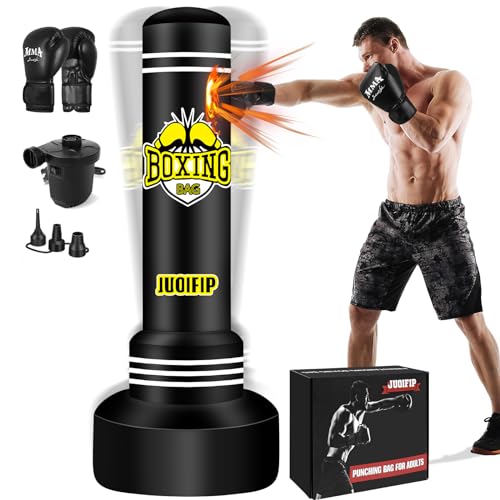 70" Freestanding Inflatable Punching Bag with Stand and Gloves S874
