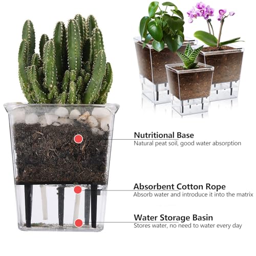 3 Pack 2.7 Inch Self Watering Planter Pot W284515