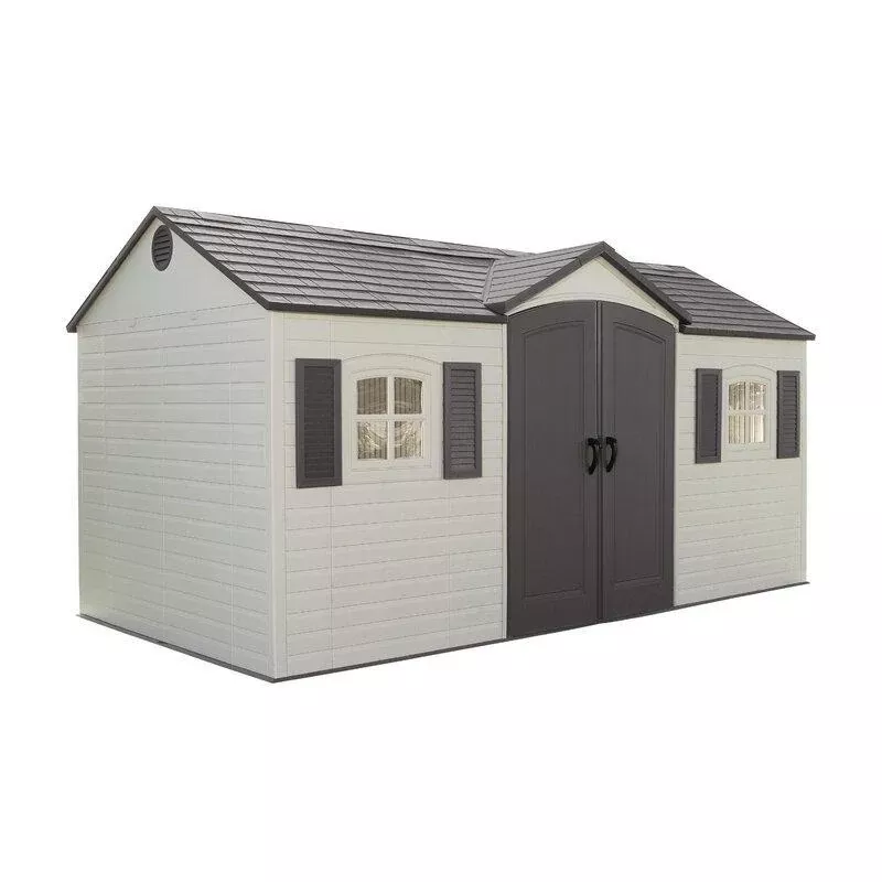 15 ft. W x 8 ft. D Plastic Storage Shed Y278
